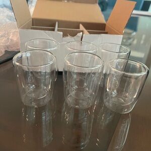espresso cups mugs glass 6 pc Single shot